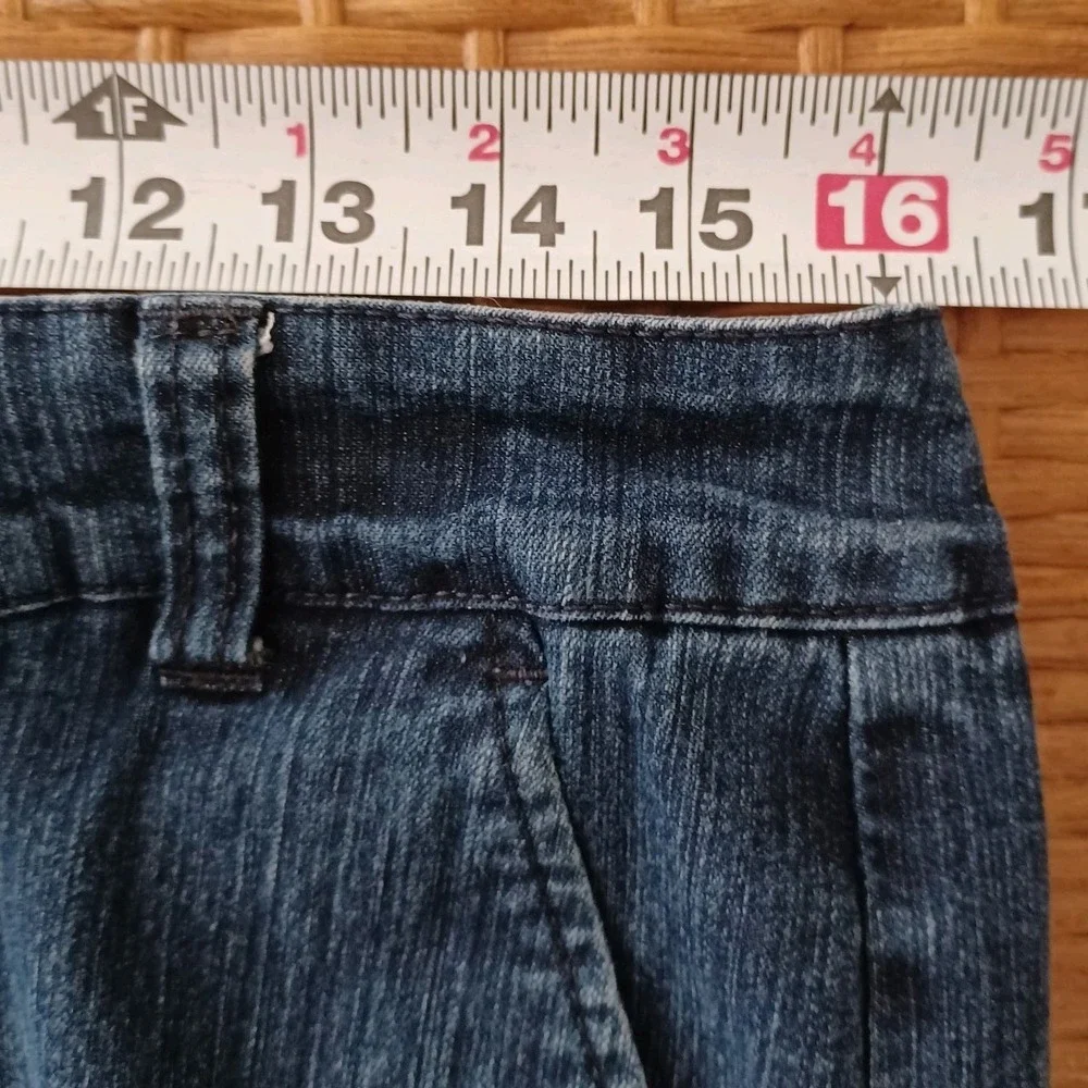 Pappagallo Womens Dark‎ Wash Wide Leg Denim Trouser Jeans Blue Size 10